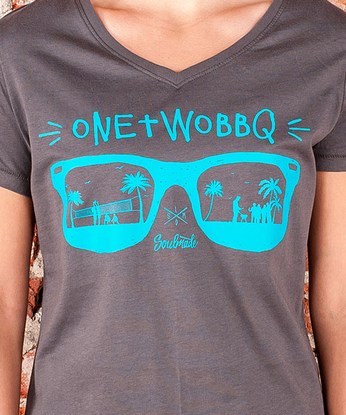 T-Shirt "One Two BBQ", Women, Anthracite