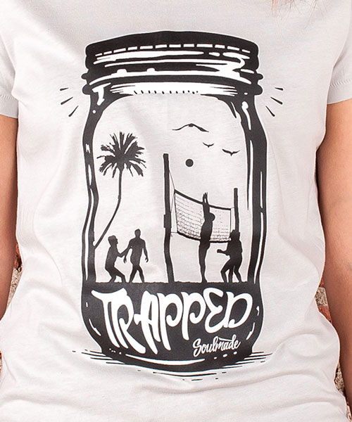 T-Shirt "Trapped", Women, Grey Violet