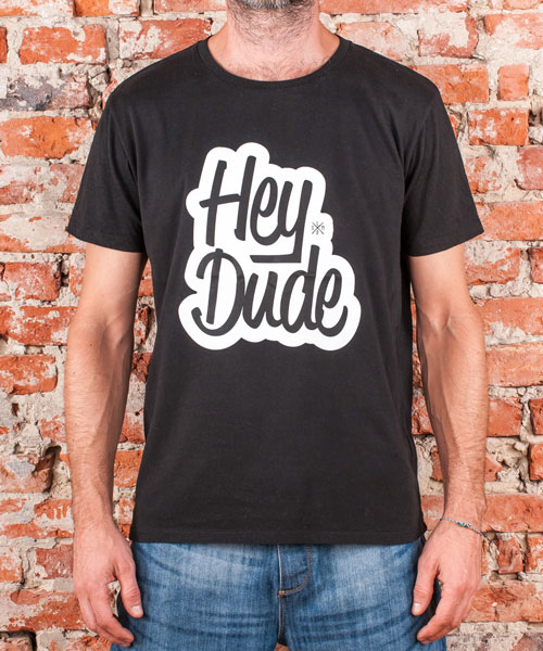 T-Shirt "Hey Dude", Men, Black